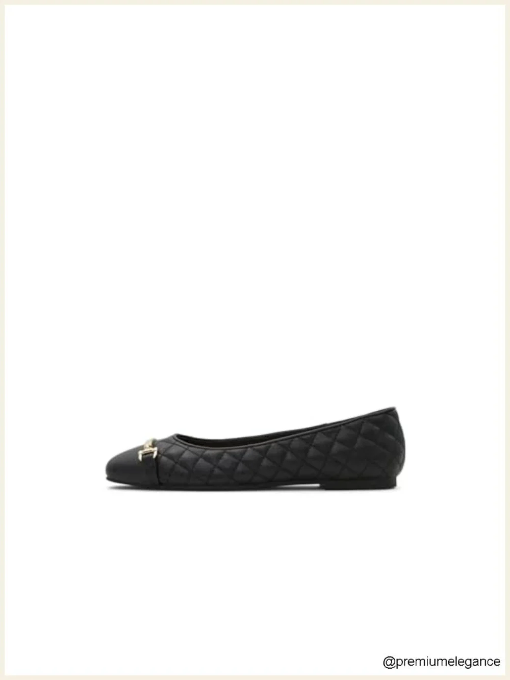 Synthetic PU Ballet Flats with Metal Ornament - Slip On
